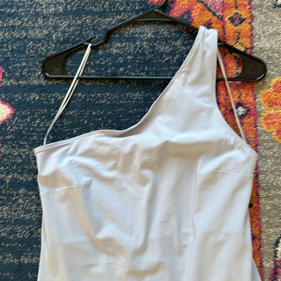 Abercrombie & Fitch One-Shoulder Traveler Mini Dress in blue size Large Tall - Picture 3 of 6